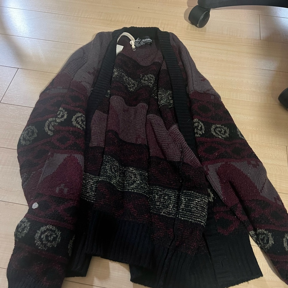 Oversized Print Cardigan